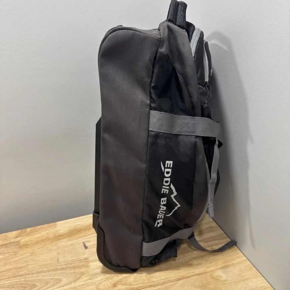Eddie Bauer Commuter Duffel Rolling Carry On Backpack Wheeled Travel Bag Black